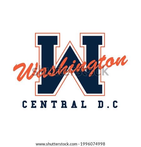 Vintage college style typography Washington slogan print - Retro varsity text for tee - t shirt - Vector