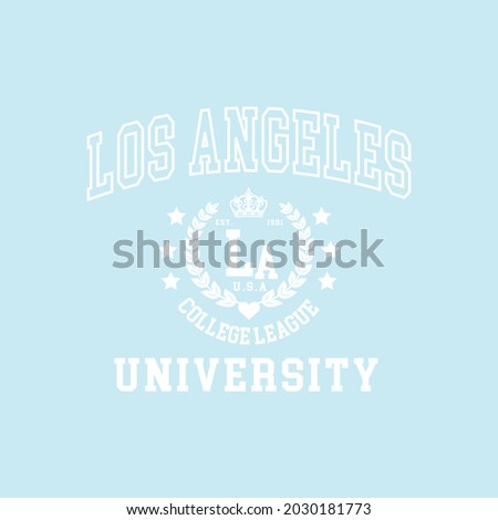 Los angeles  college varsity slogan print. College slogan typography print design. Vector t-shirt graphic or other uses.
