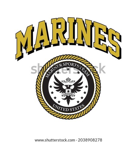 Retro college varsity typography Marines slogan print for girl tee , t shirt or sweatshirt , hoodie