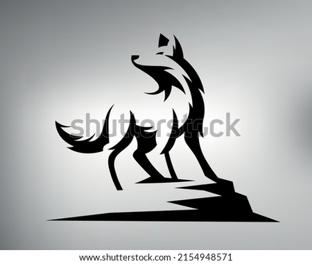 wolf logo. sketch of a tribal wolf tattoo. vector drawing forest hunter wild wolf