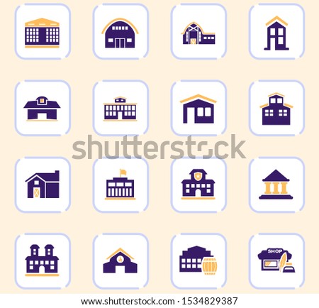 Infrastucture of the city color vector icons for user interface design
