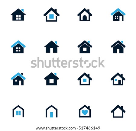 Houses icon set for web sites and user interface