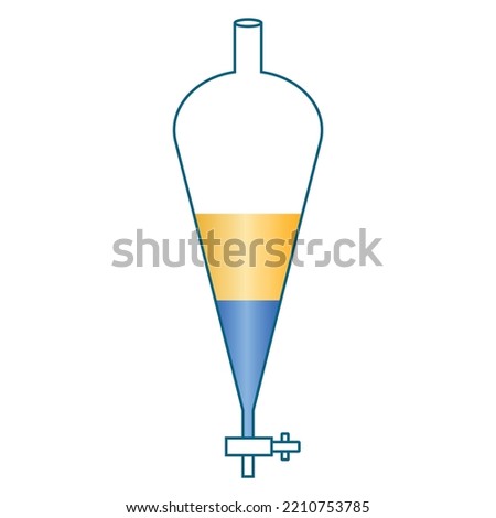 separating funnel diagram. Scientific vector illustration isolated on white background.