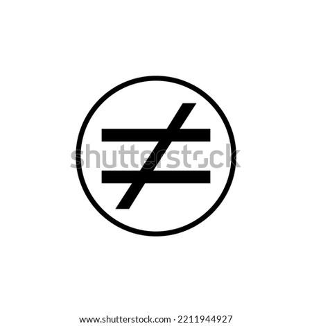 not equal symbol vector illustration isolated on white background.
