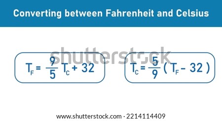 Converting between Fahrenheit and Celsius. The Celsius and
Fahrenheit temperature scales. Vector illustration isolated on white background.