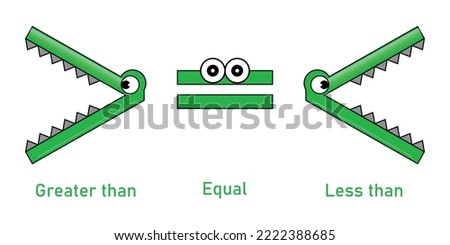 Less than greater than and equal symbol in mathematics. inequality symbols. Vector illustration isolated on white background.