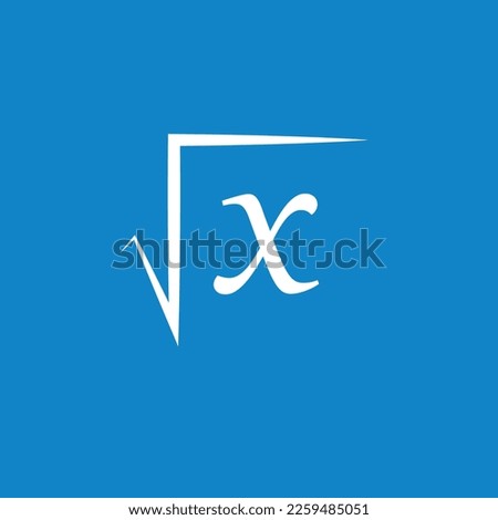 Square root or radical symbol in mathematics. scientific vector illustration isolated on white background.