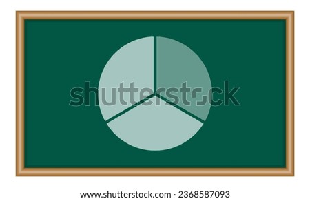 Circle divided into three equal segments. One third fraction circle vector illustration isolated on white background.