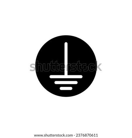 Protective earth ground symbol icon in electricity. Physics resources for teachers and students. Vector illustration.