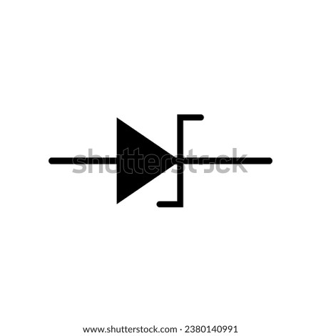 Zener diode symbol vector. physics resources for teachers and students.