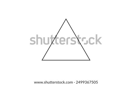 Equilateral triangle in mathematics. Up arrow triangle line vector icon.