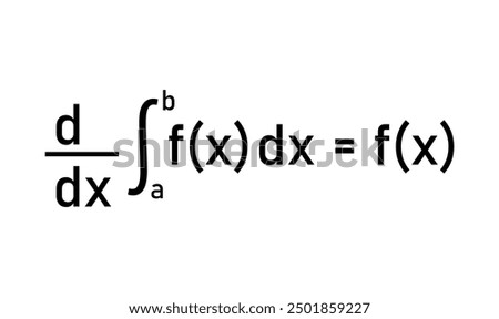 Integral of calculus formula. Variable of integration, Integrand, Integral sign, Upper and lower limit of integration.