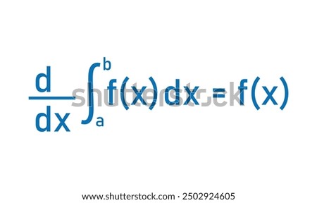 Integral of calculus formula. Variable of integration, Integrand, Integral sign, Upper and lower limit of integration.