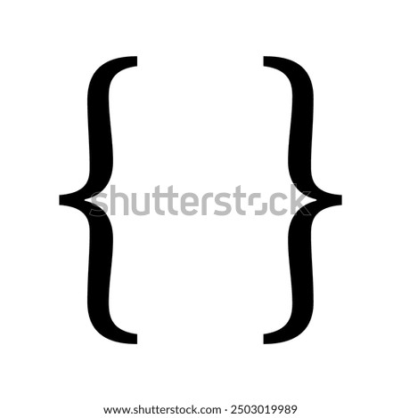 Bracket curly brace icon symbol.