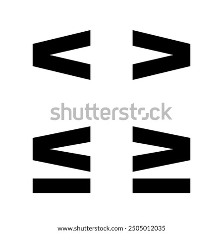 Mathematics inequality symbols. Greater than, less than, greater than or equal to and less than or equal to sign.