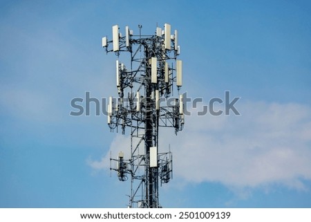 Similar – Image, Stock Photo Wireless Data Communication Tower and Telephony