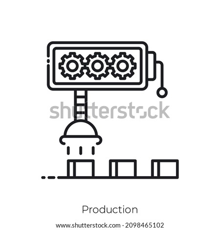 Production icon. Outline style icon design isolated on white background