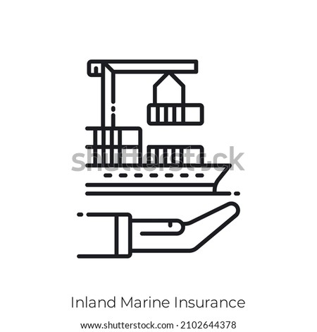 Inland Marine Insurance icon. Outline style icon design isolated on white background