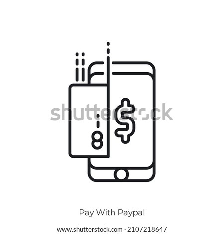 Pay With Paypal icon. Outline style icon design isolated on white background