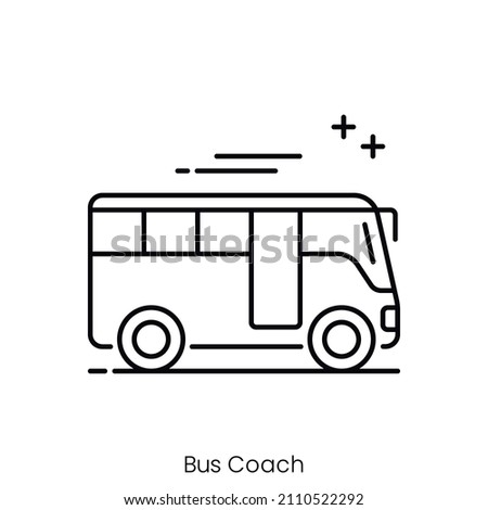 bus coach icon. Outline style icon design isolated on white background