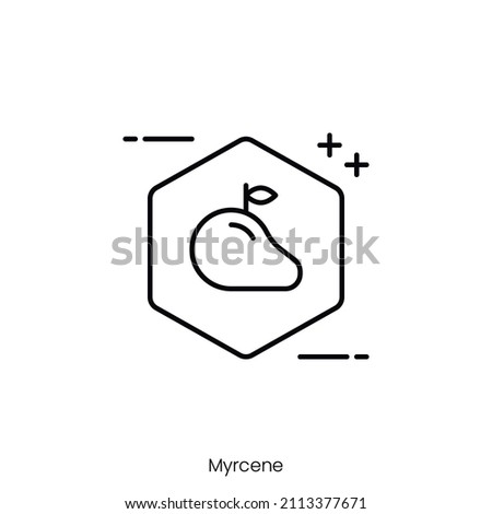 myrcene icon. Outline style icon design isolated on white background