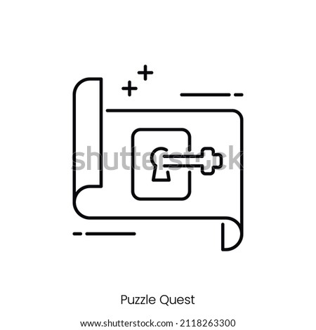 puzzle quest icon. Outline style icon design isolated on white background