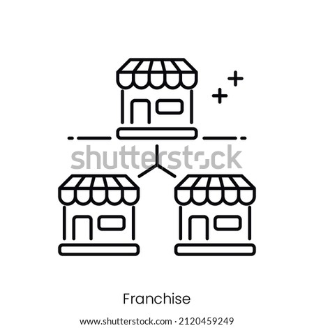 franchise icon. Outline style icon design isolated on white background Сток-фото © 