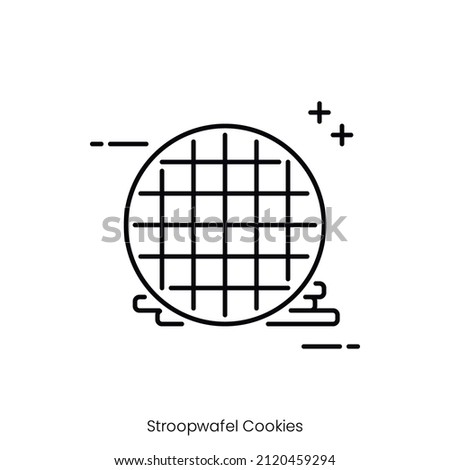 stroopwafel cookies icon. Outline style icon design isolated on white background