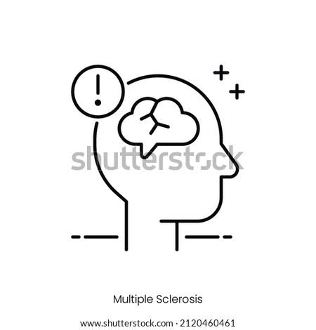 multiple sclerosis icon. Outline style icon design isolated on white background