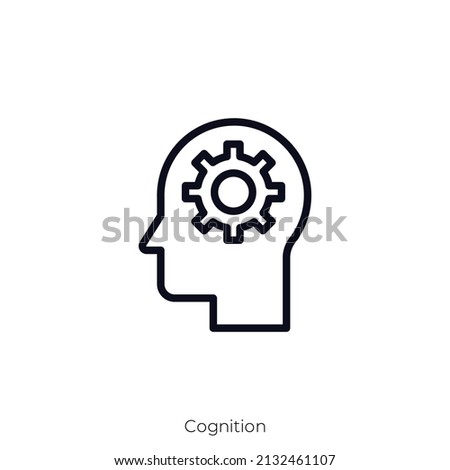 Cognition icon. Outline style icon design isolated on white background