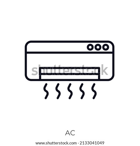 AC icon. Outline style icon design isolated on white background