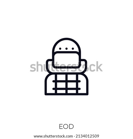 EOD icon. Outline style icon design isolated on white background
