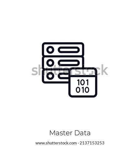 Master Data icon. Outline style icon design isolated on white background
