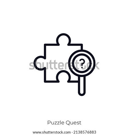 Puzzle Quest icon. Outline style icon design isolated on white background