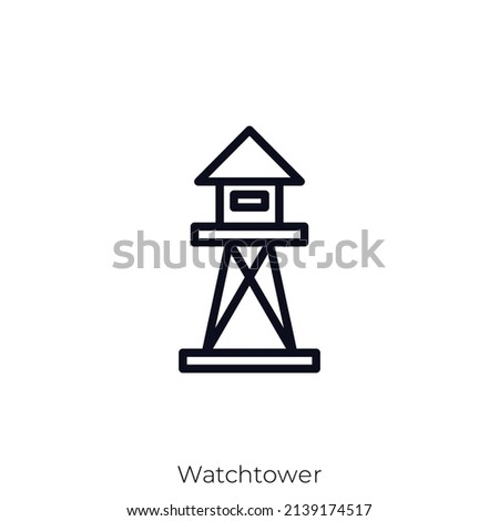 Watchtower icon. Outline style icon design isolated on white background