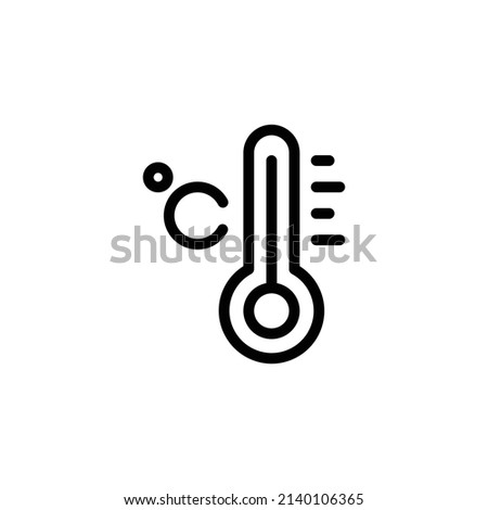 Celcius Icon. Line Art Style Design Isolated On White Background