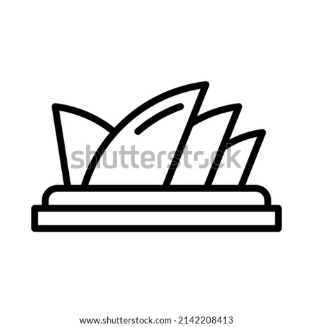 Sydney Opera House Icon. Line Art Style Design Isolated On White Background