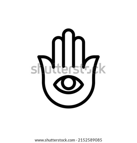 Hamsa Icon. Line Art Style Design Isolated On White Background