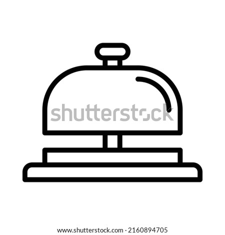 Desk Bell Icon. Line Art Style Design Isolated On White Background