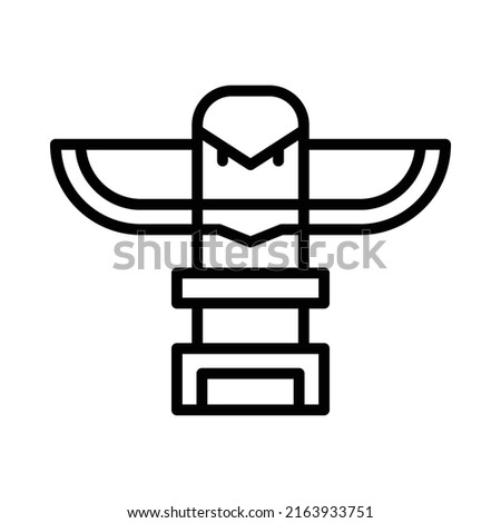 Totem Icon. Line Art Style Design Isolated On White Background