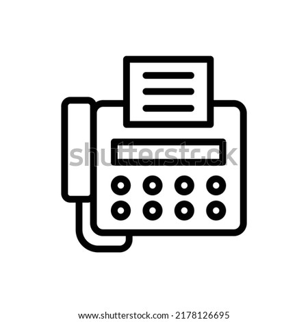 Fax Machine Icon. Line Art Style Design Isolated On White Background