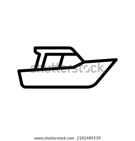 Boat Icon. Line Art Style Design Isolated On White Background