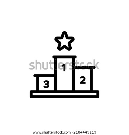 Podium Icon. Line Art Style Design Isolated On White Background