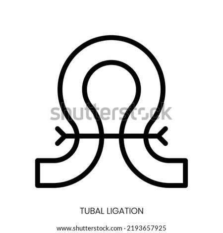 tubal ligation icon. Line Art Style Design Isolated On White Background