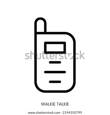 walkie talkie icon. Line Art Style Design Isolated On White Background