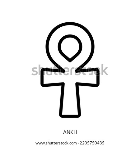 ankh icon. Line Art Style Design Isolated On White Background