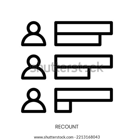 recount icon. Line Art Style Design Isolated On White Background