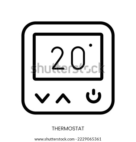 thermostat icon. Line Art Style Design Isolated On White Background