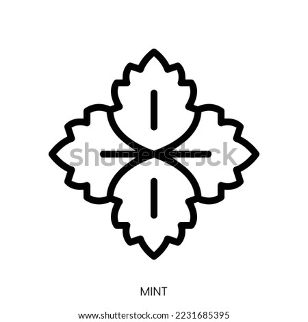 mint icon. Line Art Style Design Isolated On White Background