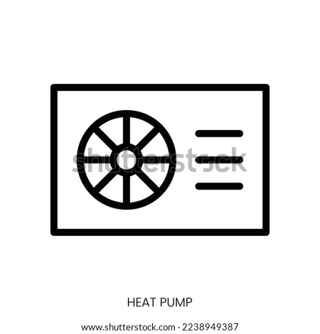 heat pump icon. Line Art Style Design Isolated On White Background